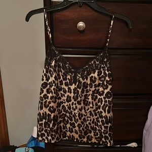 NWT BP medium lace v-neck adjustable tank cheetah print